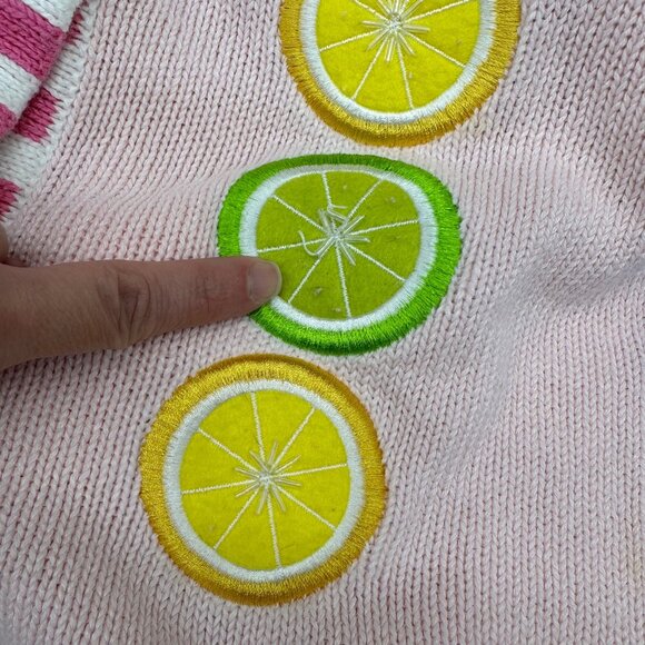 Vintage 1990s Quacker Factory Pink Knit Cardigan Summer Short Sleeve Plus Size - Picture 8 of 8